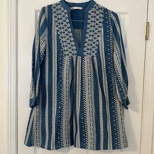 ZARA Embroidered Mini Dress size XS